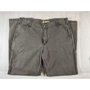 Carhartt Relaxed Fit Pants Mens 38x32 Gray Cotton Stretch Workwear